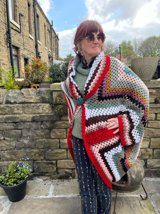 Crochet Shawl Reds & Browns