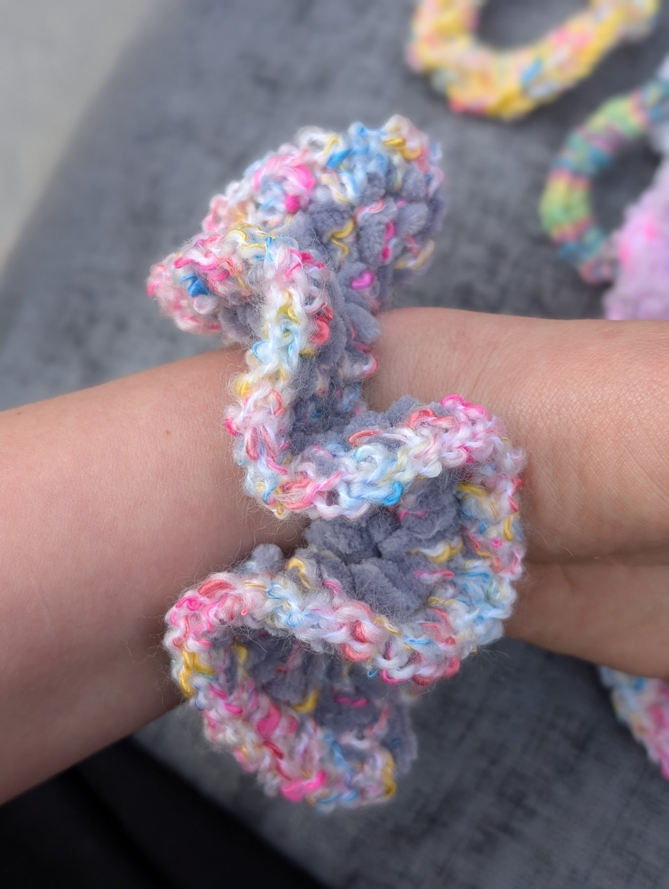 Fluffy pastel hair scrunchie