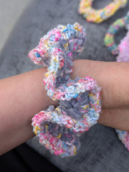 Fluffy pastel hair scrunchie
