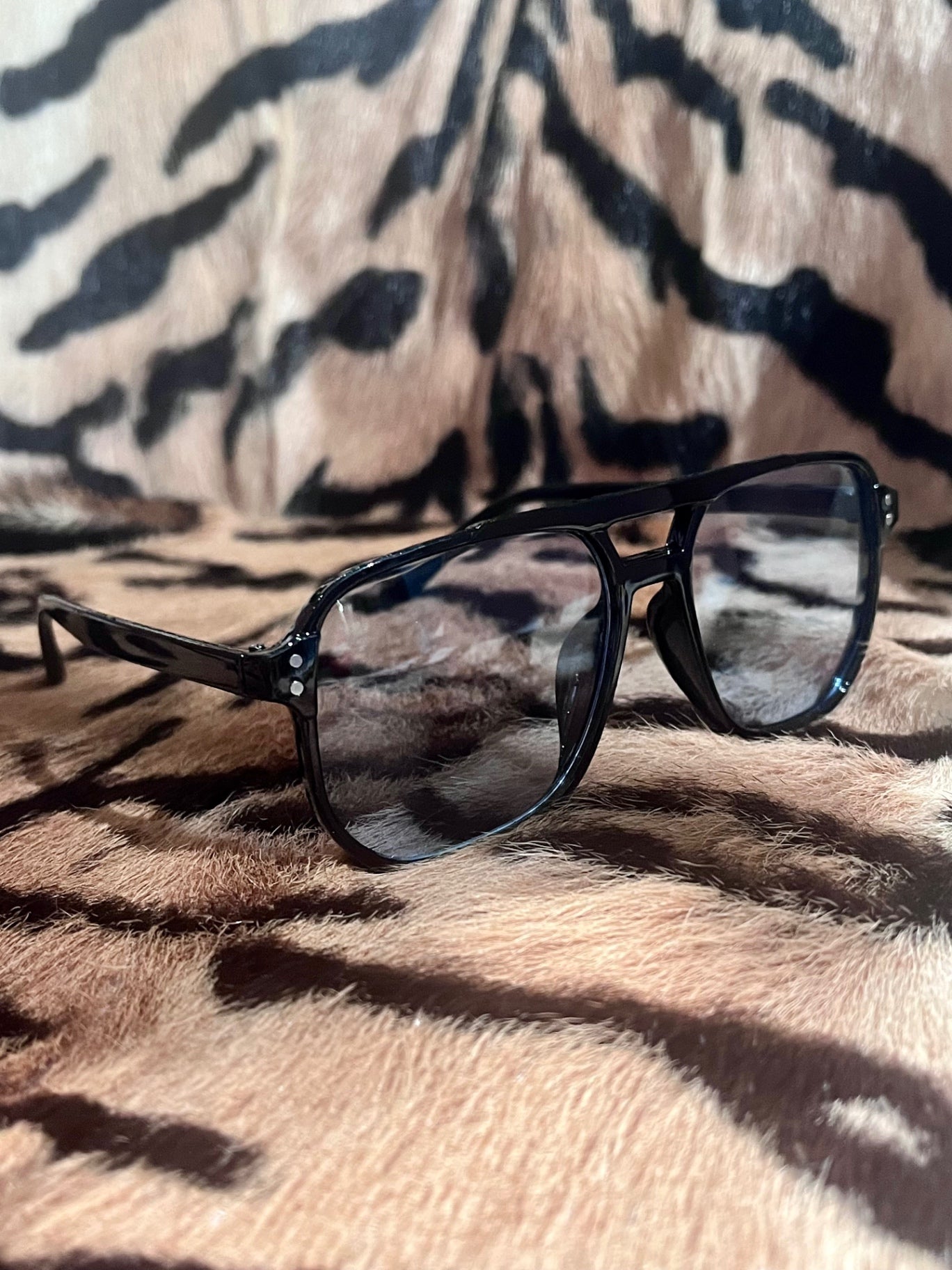 Porto Aviator Black Blue Sunnies