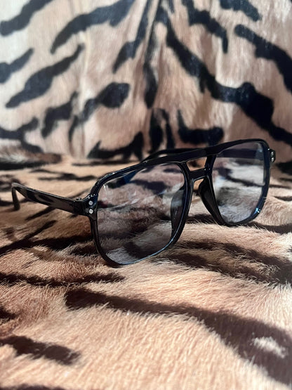 Porto Aviator Black Blue Sunnies