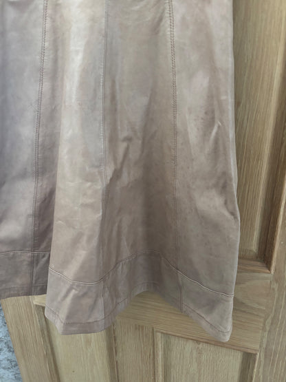 Beige leather dress oasis size 10