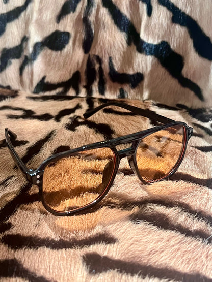 Porto Aviator Black Orange Sunnies