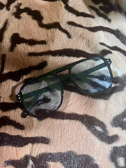 Porto Aviator Black Blue Sunnies