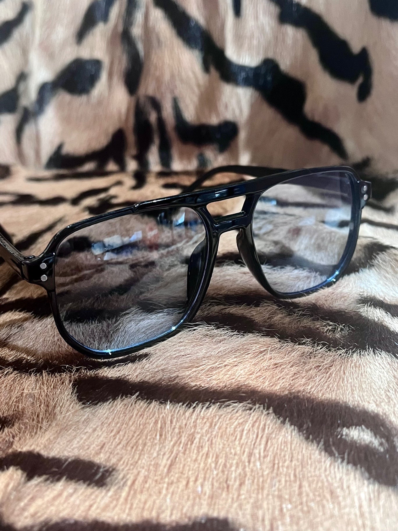 Porto Aviator Black Blue Sunnies