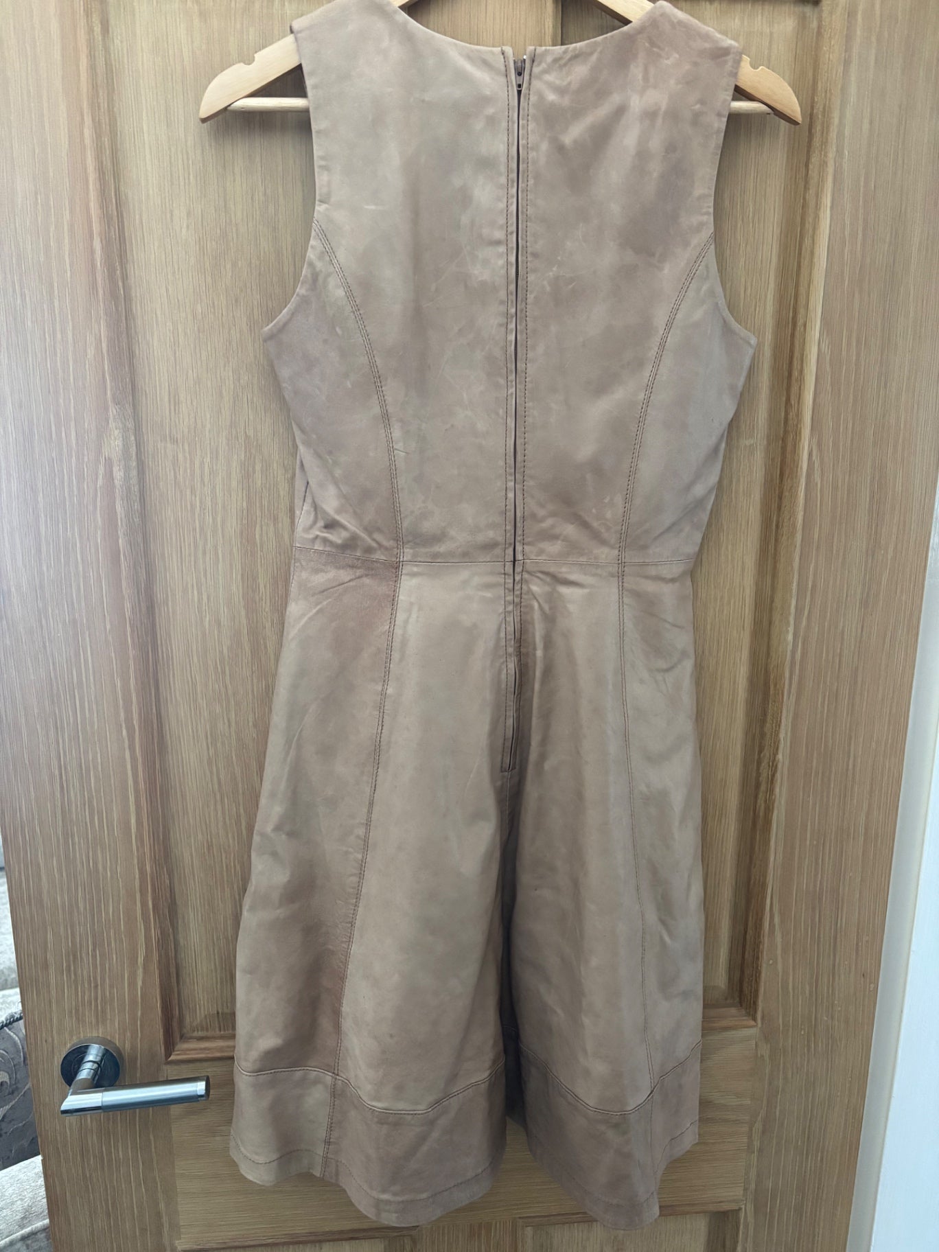 Beige leather dress oasis size 10