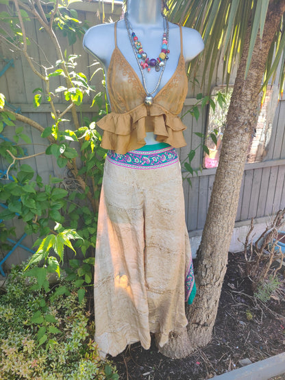 Side split flare trousers