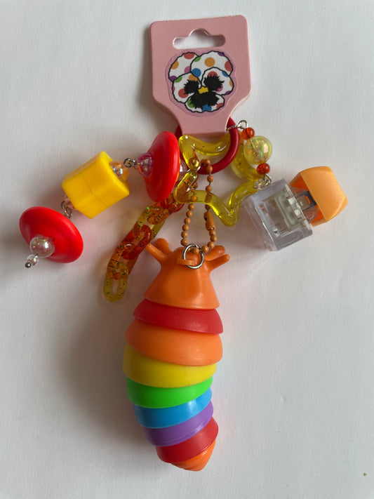 Fidget Keychain - Orange Slug and Keycap