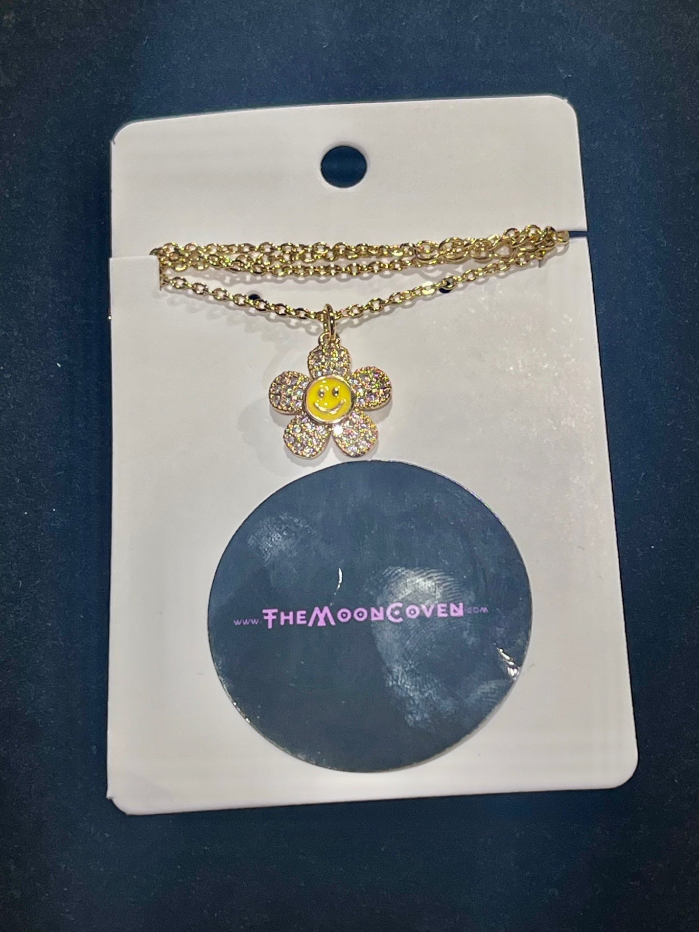 Yellow Gold Daisy Chain Charm Necklace
