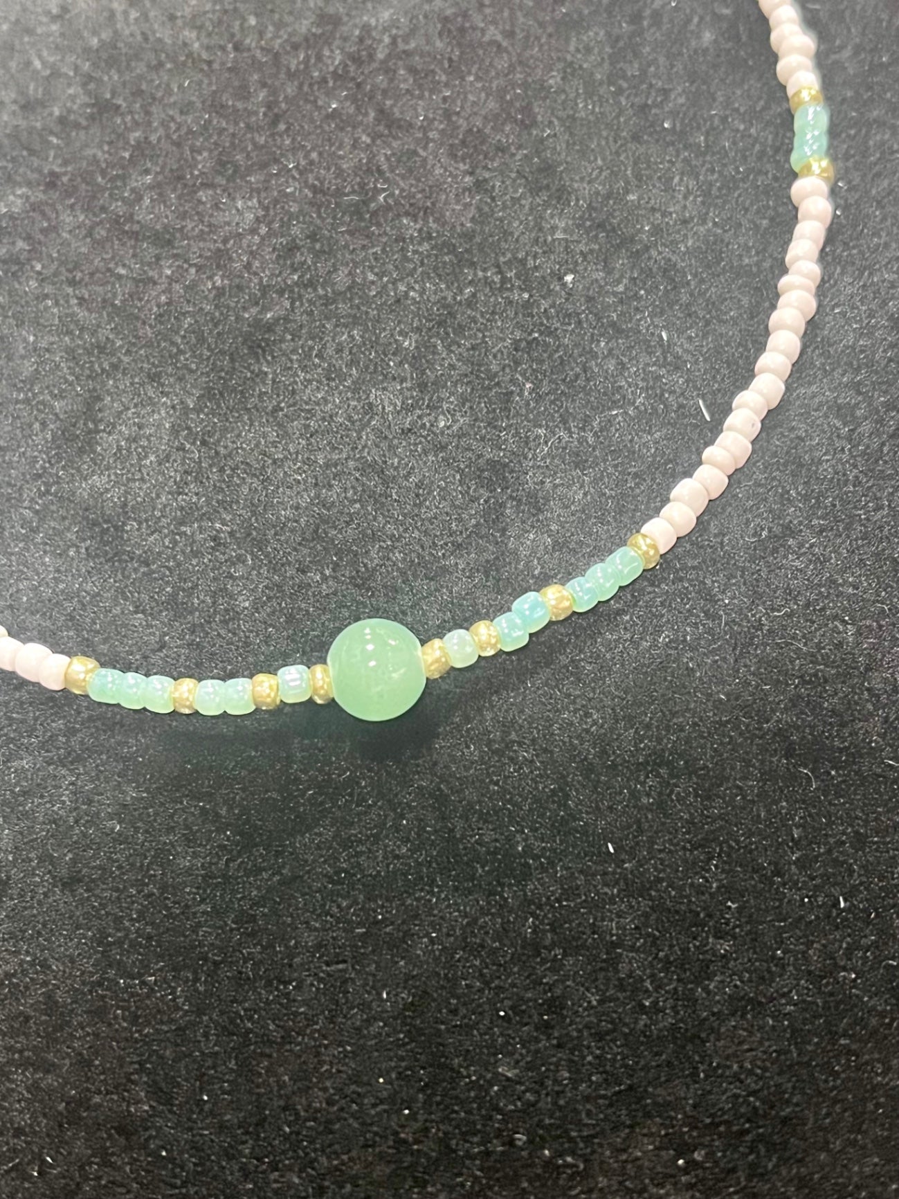 Green Aventrine Seed Bead Necklace