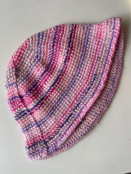 Crochet Bucket Hat - Pink & Purple