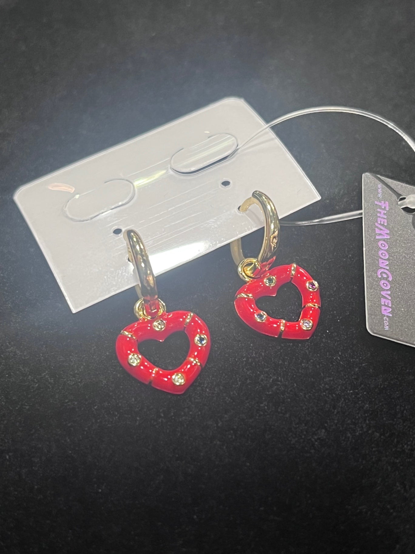 Red Heart Huggies Earrings