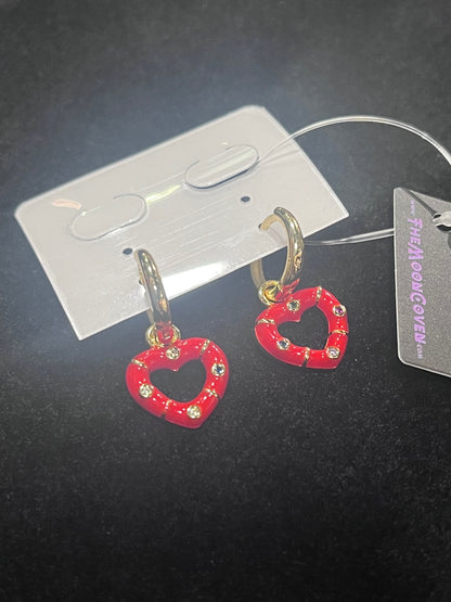 Red Heart Huggies Earrings