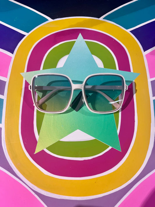 White Blue 60s Shirley Sunnies