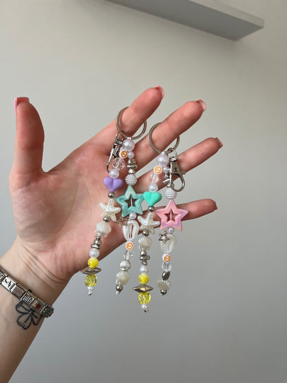 Bright Pearl keyring - silver