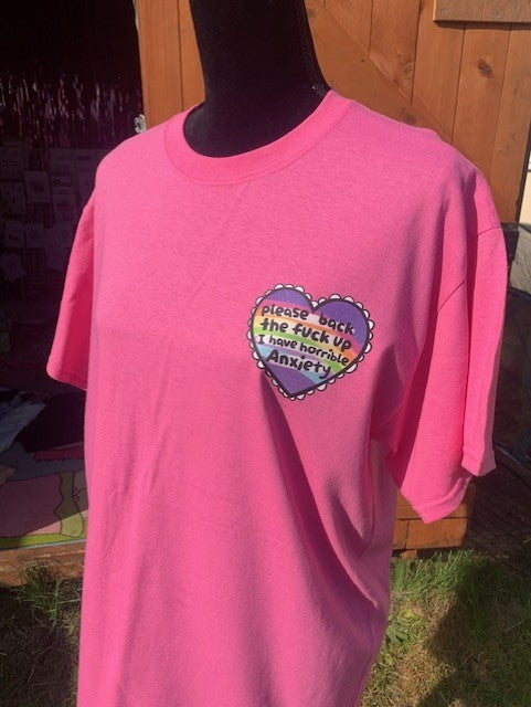 back the fuck up tee size L