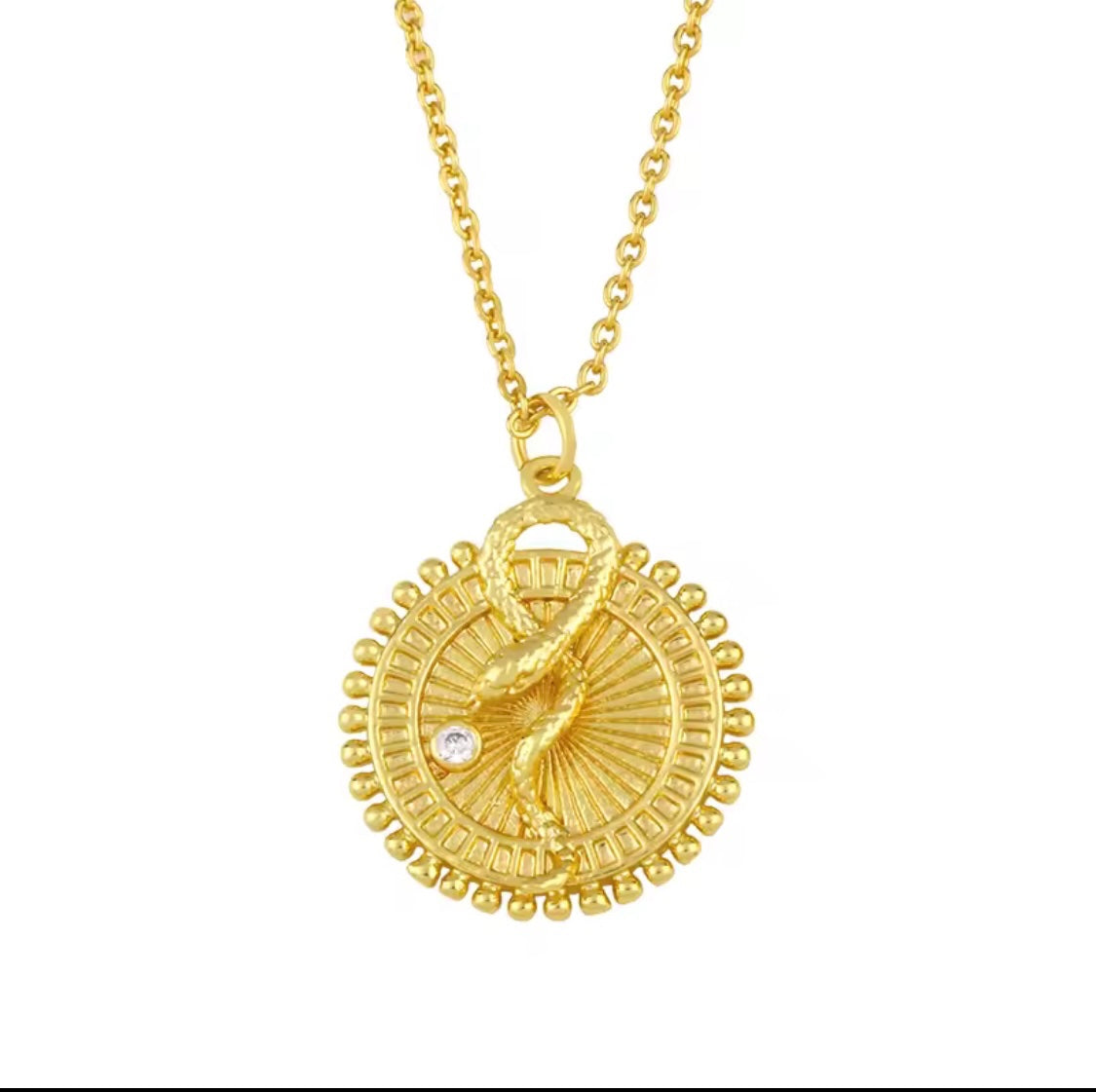 Gold Snake Charm Chain
