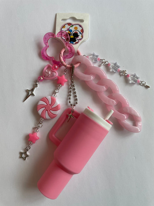 Mini Tumbler Keychain - Baby Pink 