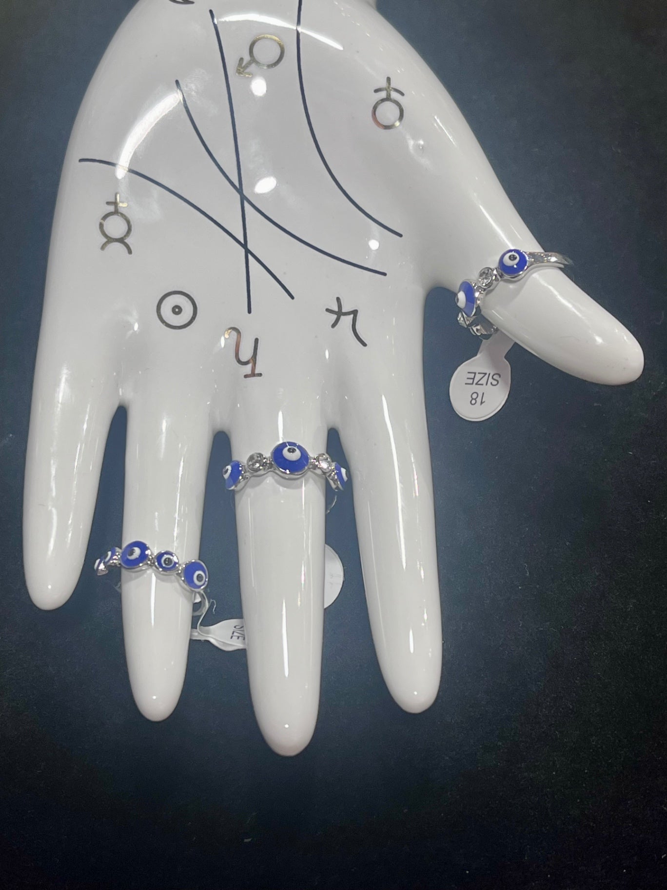 Lucky Eye Blue Silver size 16