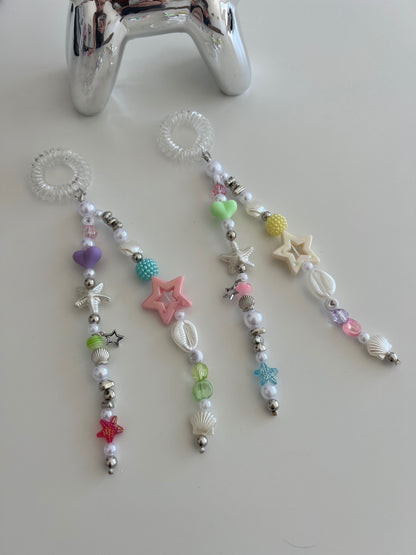 Bright Pearl car mirror charm - silver