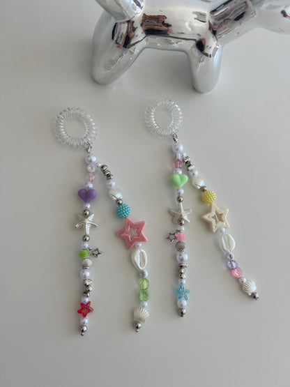 Bright Pearl car mirror charm - silver