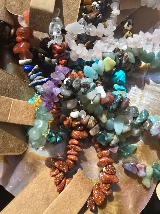 Crystal chip bracelets