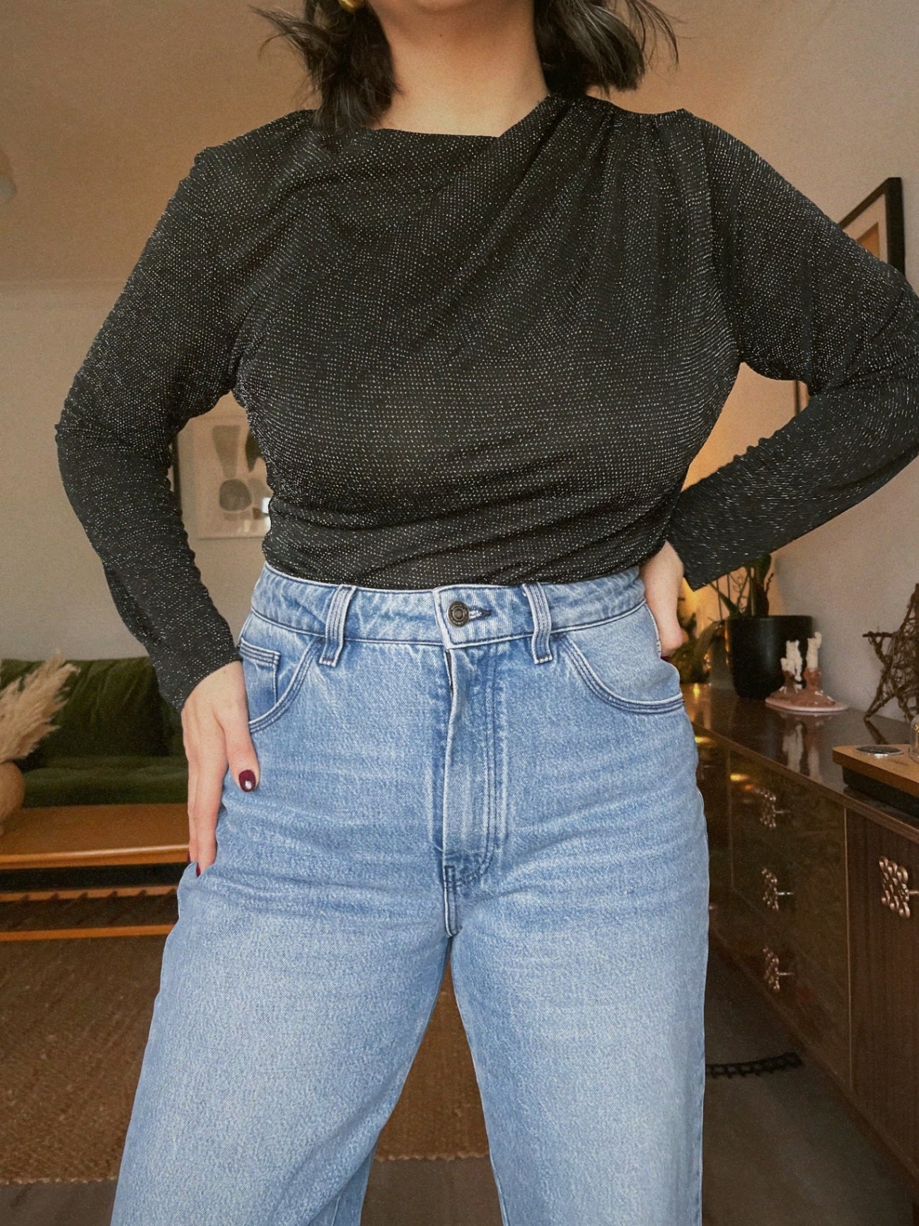 & Eve Lurex Top