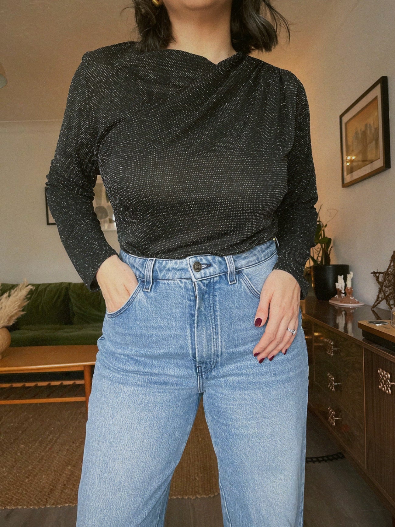 & Eve Lurex Top