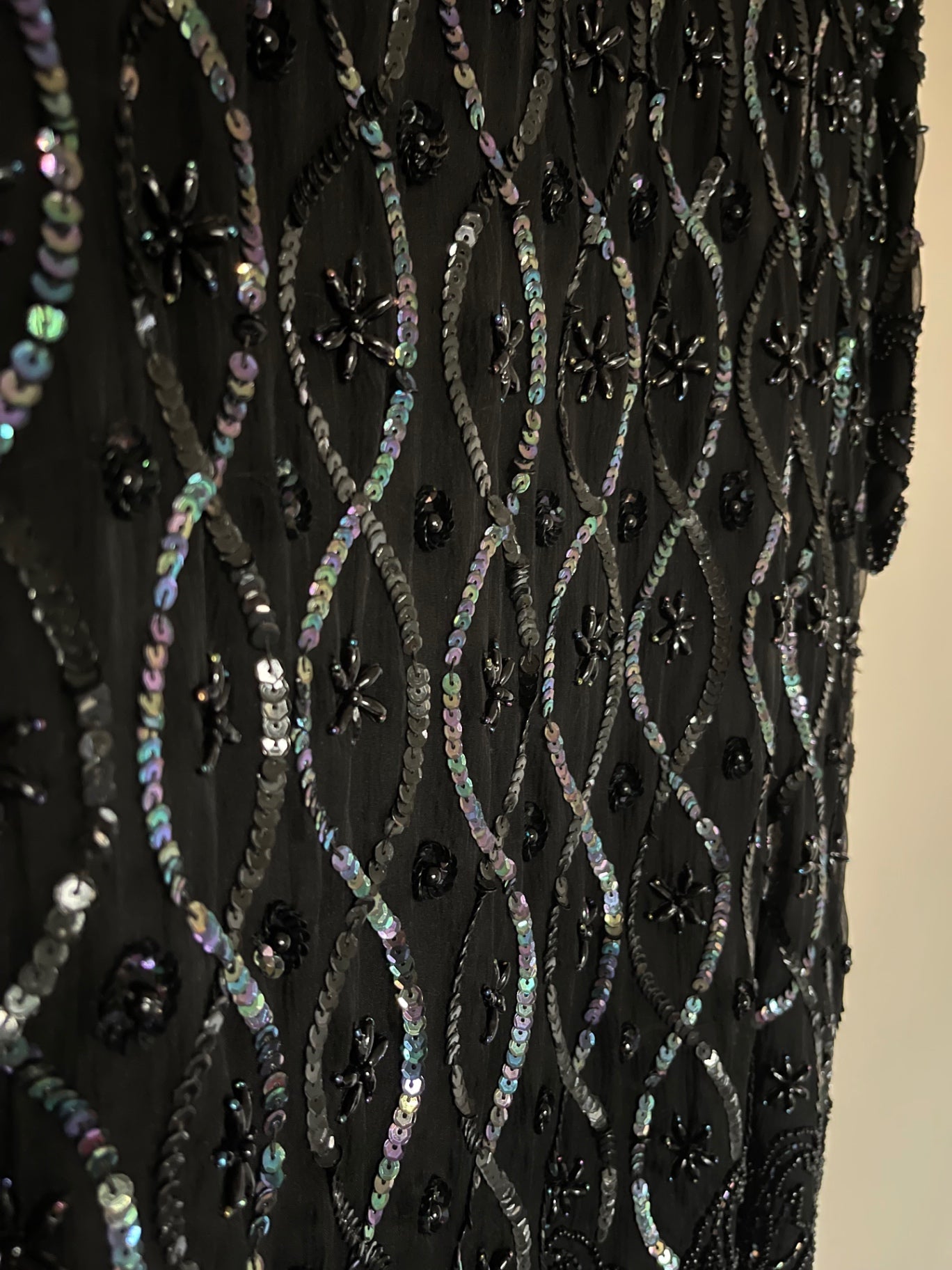 Vintage Black Beaded Top