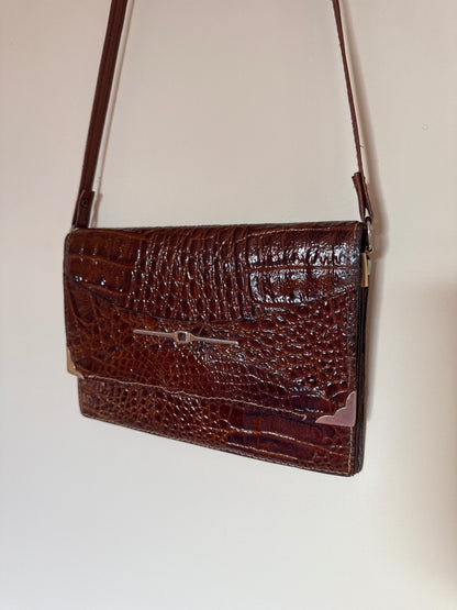 Vintage Crocodile Leather Bag 