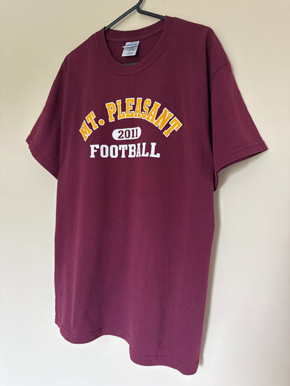 Burgandy Mt.Pleasant Football T-shirt
