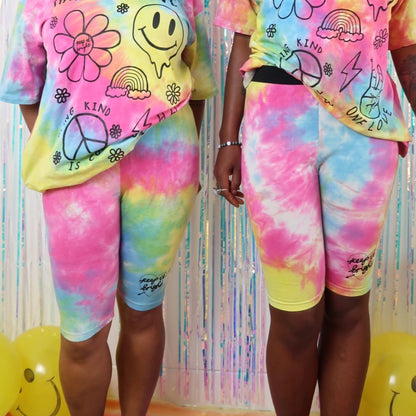 Tie dye shorts - bright 