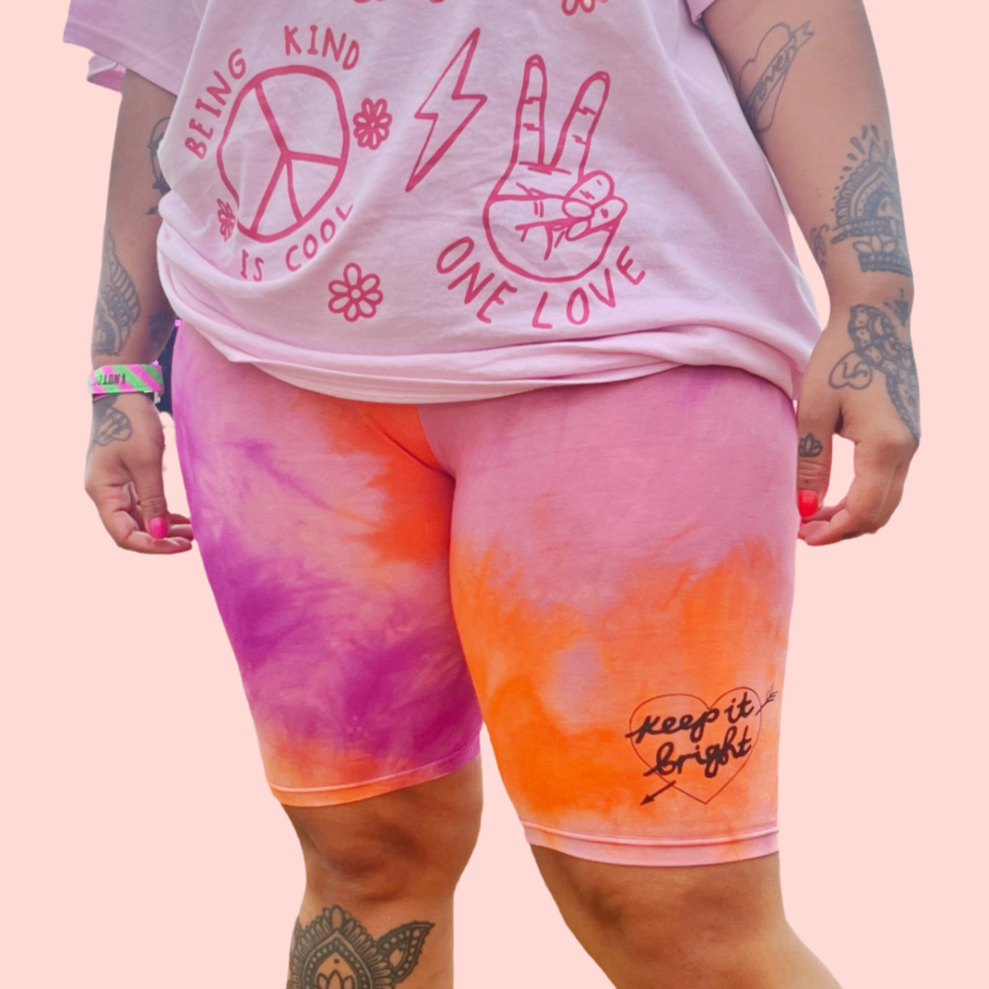 Tie dye shorts - sunset 