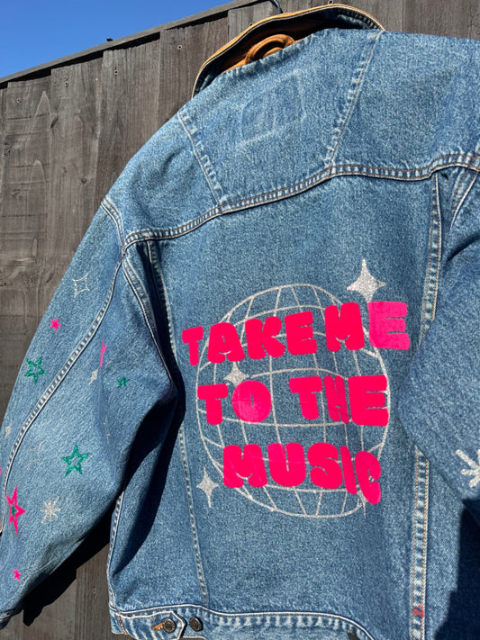 Take me to the music denim jacket