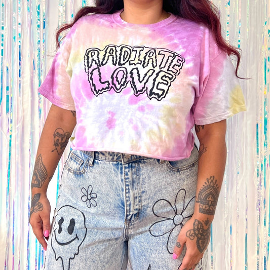 Radiate Love tie dye crop top - pastel fade 