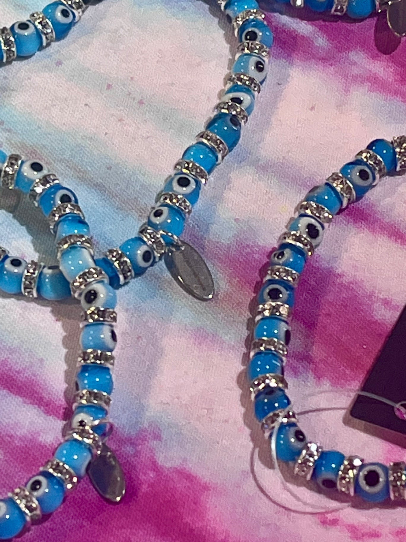 Blue Crystal Lucky Eye Stretch Bracelet