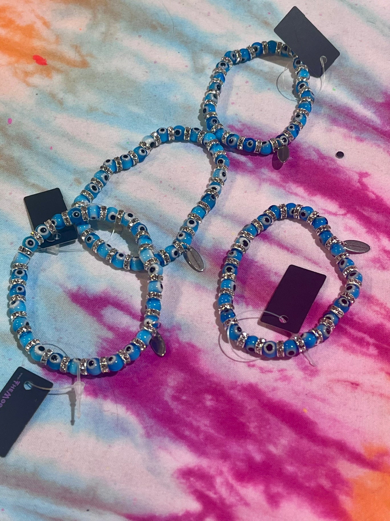 Blue Crystal Lucky Eye Stretch Bracelet