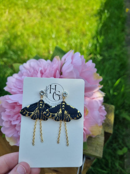 Large statement Moth earrings