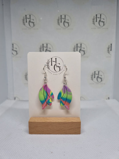 Festival inspired drop leaf earrings