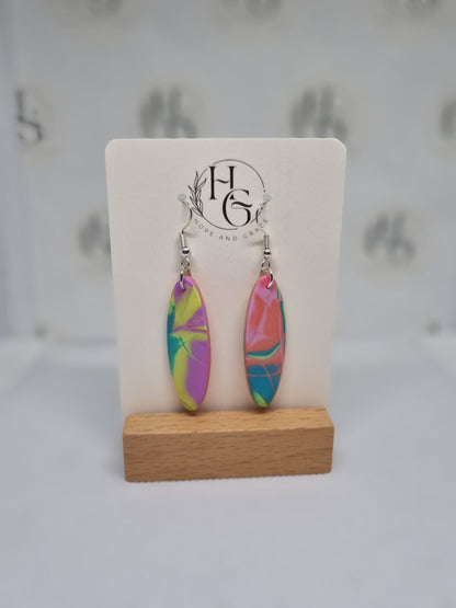 Bright "festival" inspired oval earrings