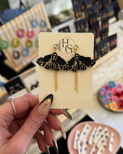 Large statement Moth earrings