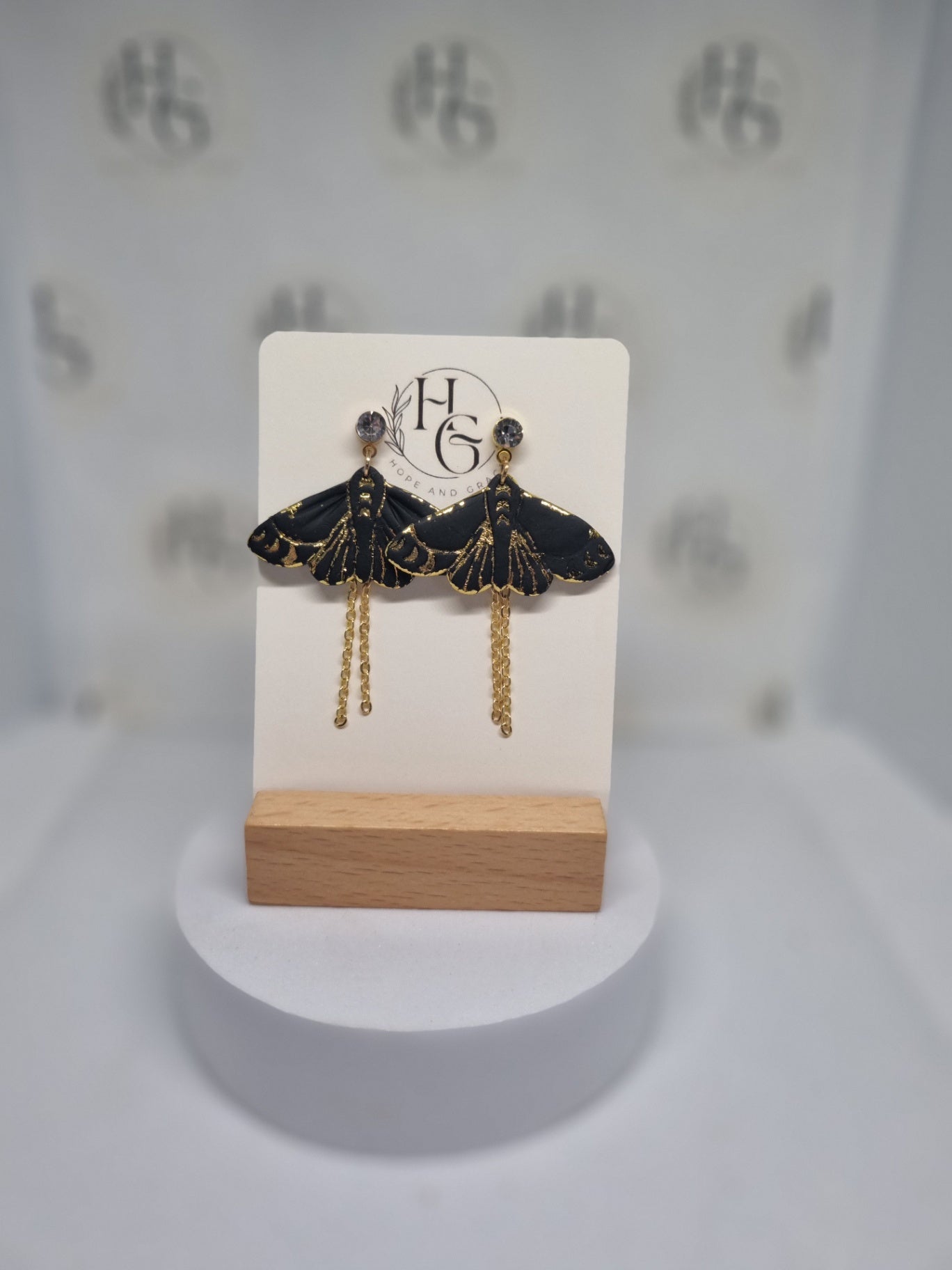 Large statement Moth earrings