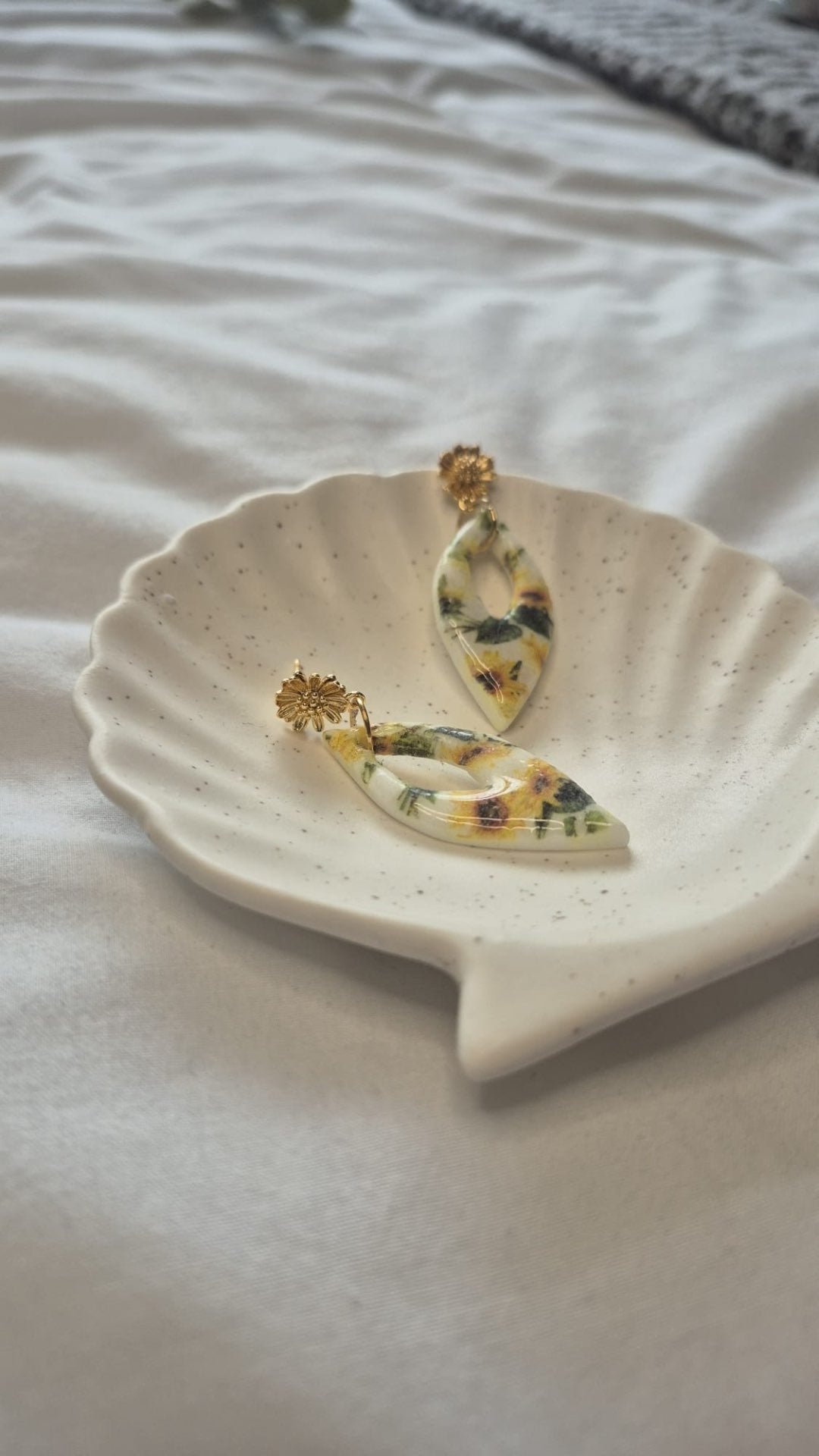 Sunflower Pendant Earrings