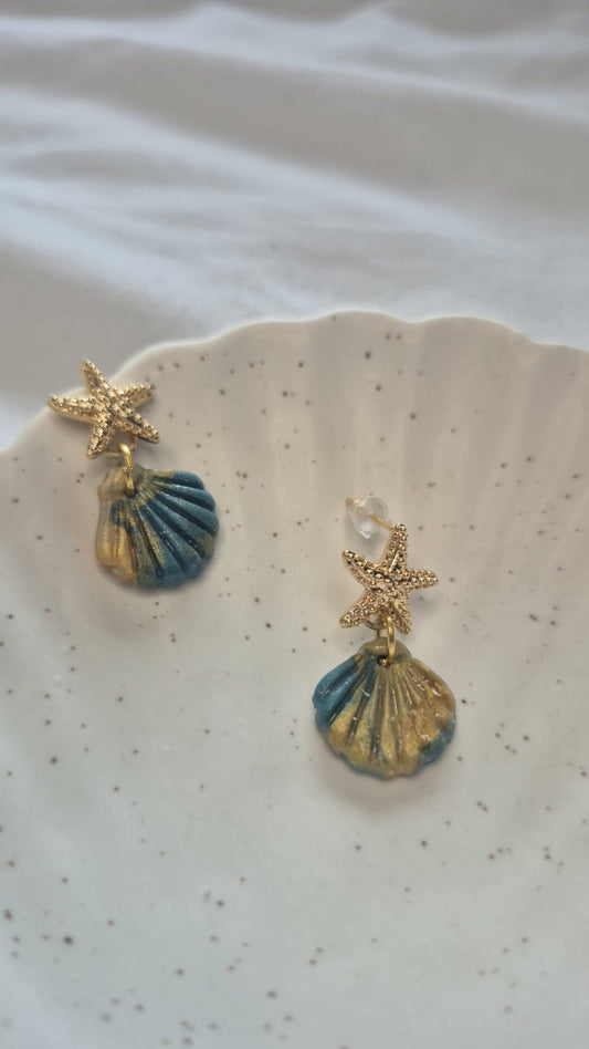 Starfish Seashell Earrings