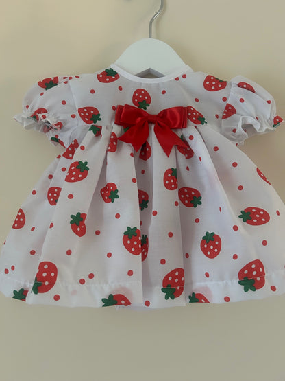 3-6m Handmade Strawberry Dress And Pants Set