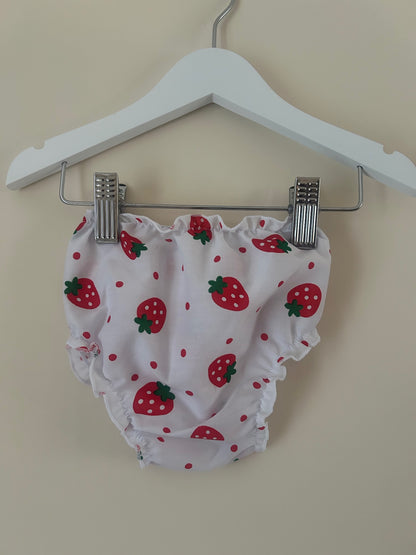 3-6m Handmade Strawberry Dress And Pants Set