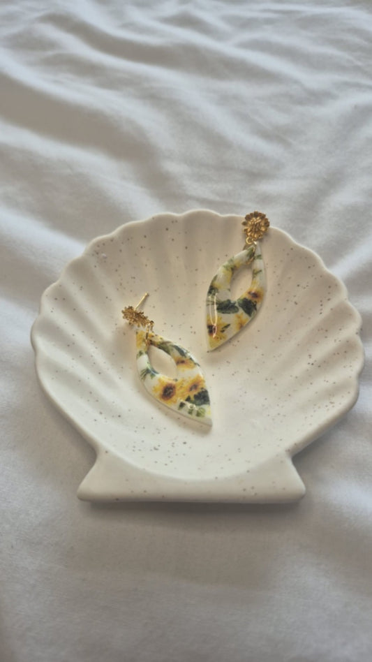 Sunflower Pendant Earrings