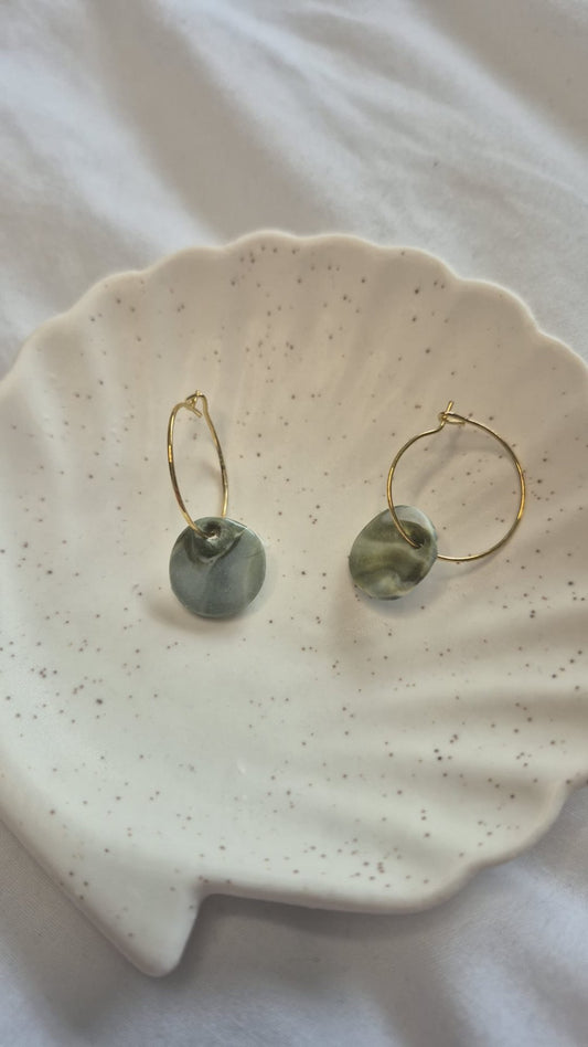 Olive Green Hoop Earrings