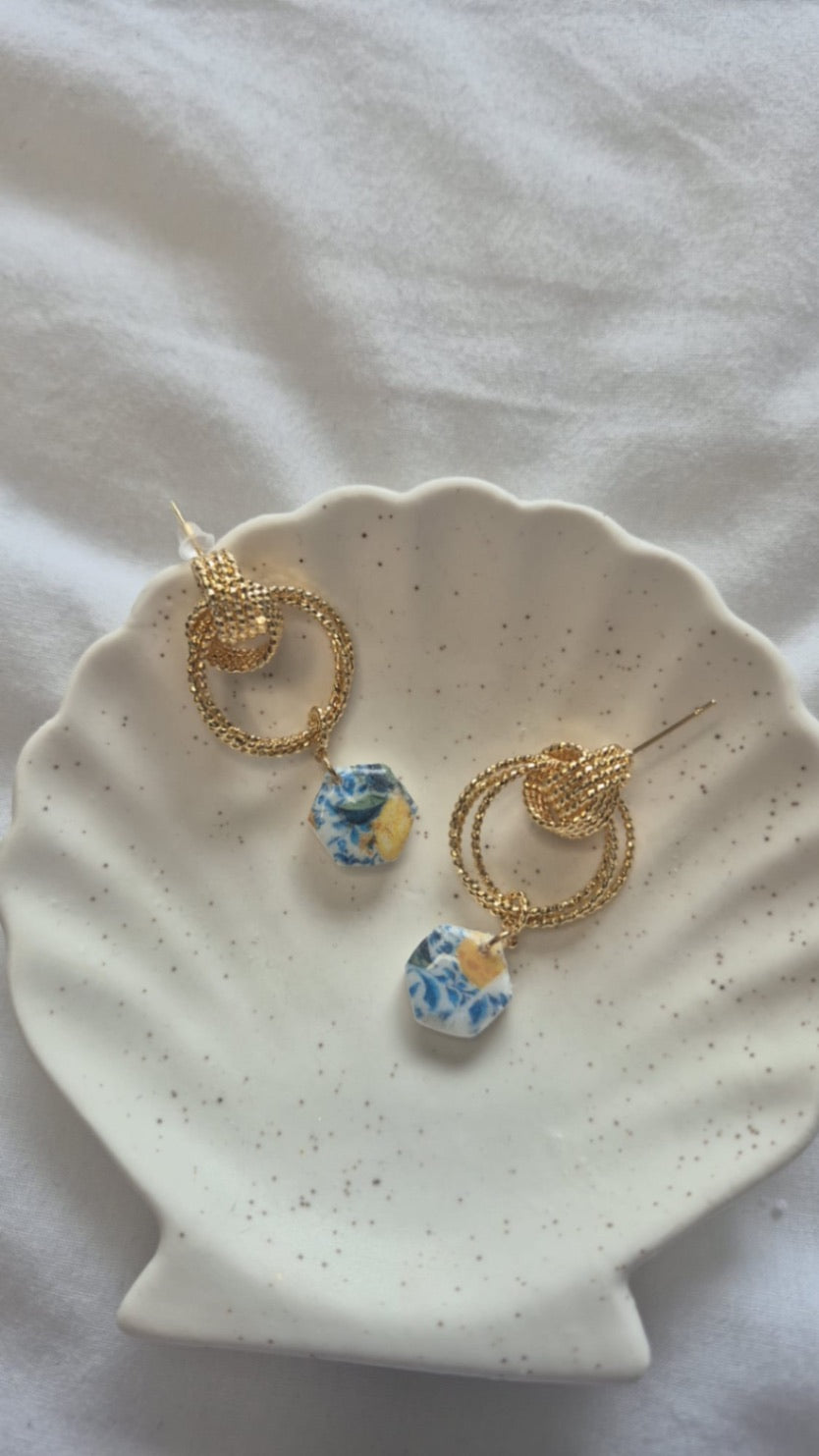 Sparkle Hoop Lemon Earrings