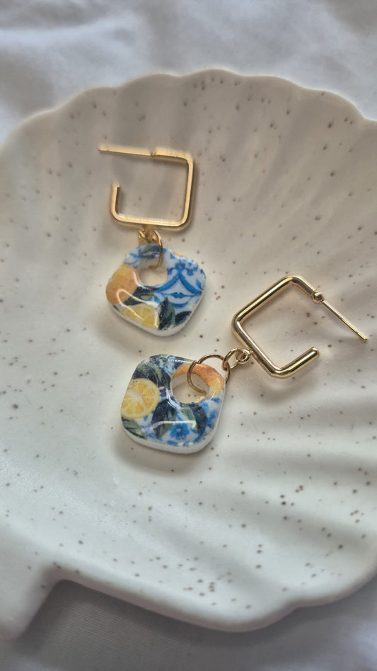 Sicilian Tile Square Hoops